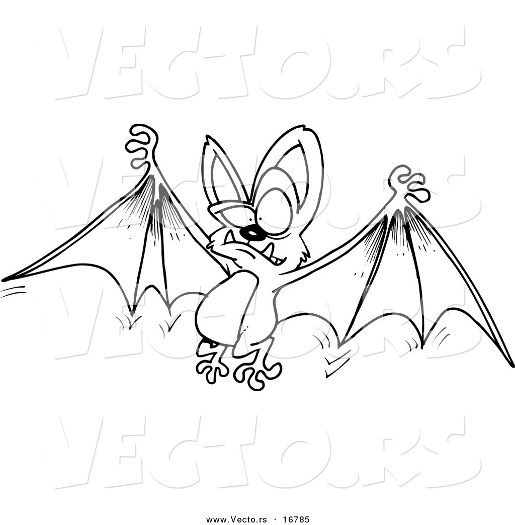 1024x1044 Vector Of A Cartoon Flying Bat Holding His Wings Open