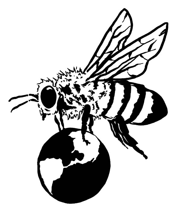 600x683 Flying Honey Bee Coloring Pages Coloring Sky