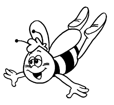 480x439 Flying Willy The Bee Coloring Page Free Printable Coloring Pages