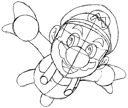 450x378 How To Draw Mario Flying From Super Mario Galaxy Drawing Tutorial