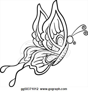 350x368 Best Photos Of Flying Butterfly Outline