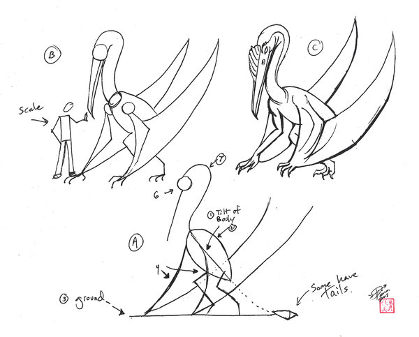 600x483 Draw A Flying Dinosaur Ii By Diana Huang