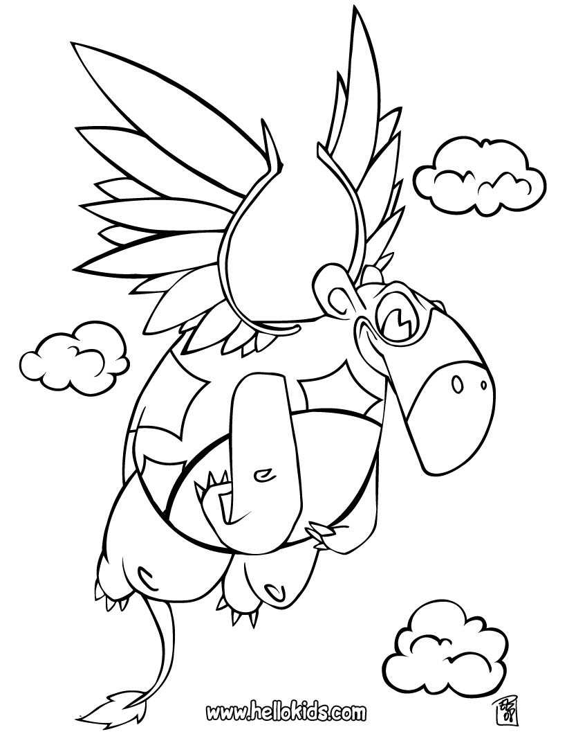 820x1060 Flying Dinosaur Coloring Pages
