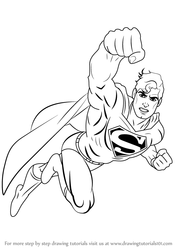 598x844 Step By Step How To Draw Superman Flying