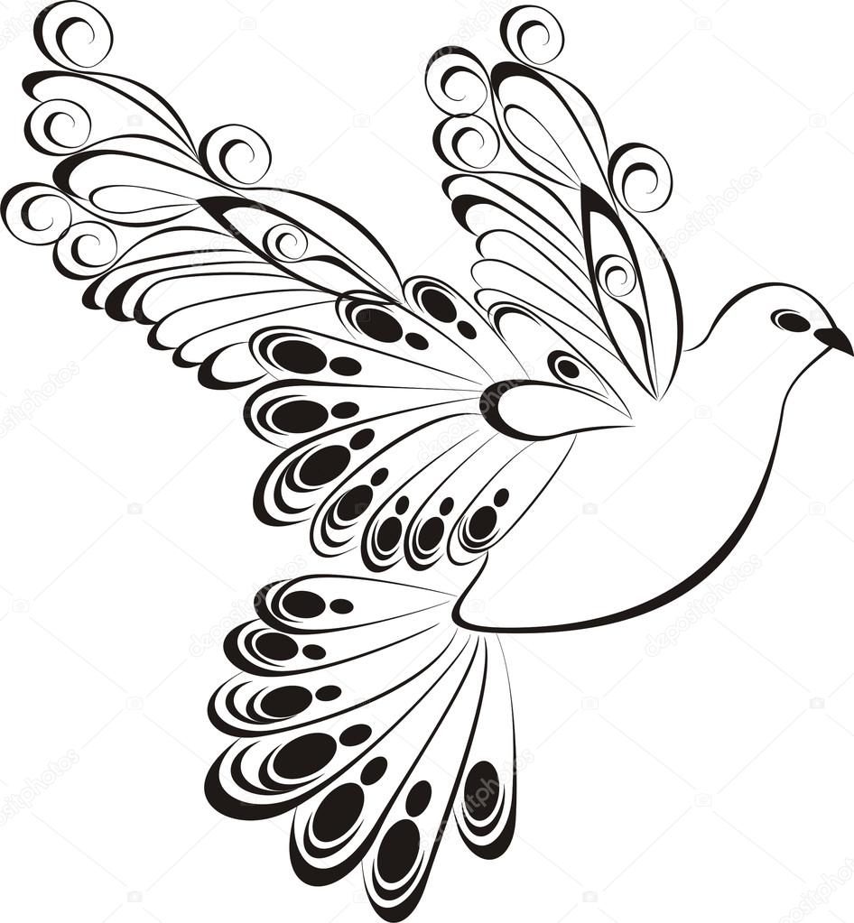 946x1023 Flying Dove. Symbol Of Peace And Unity Stock Vector Marina99