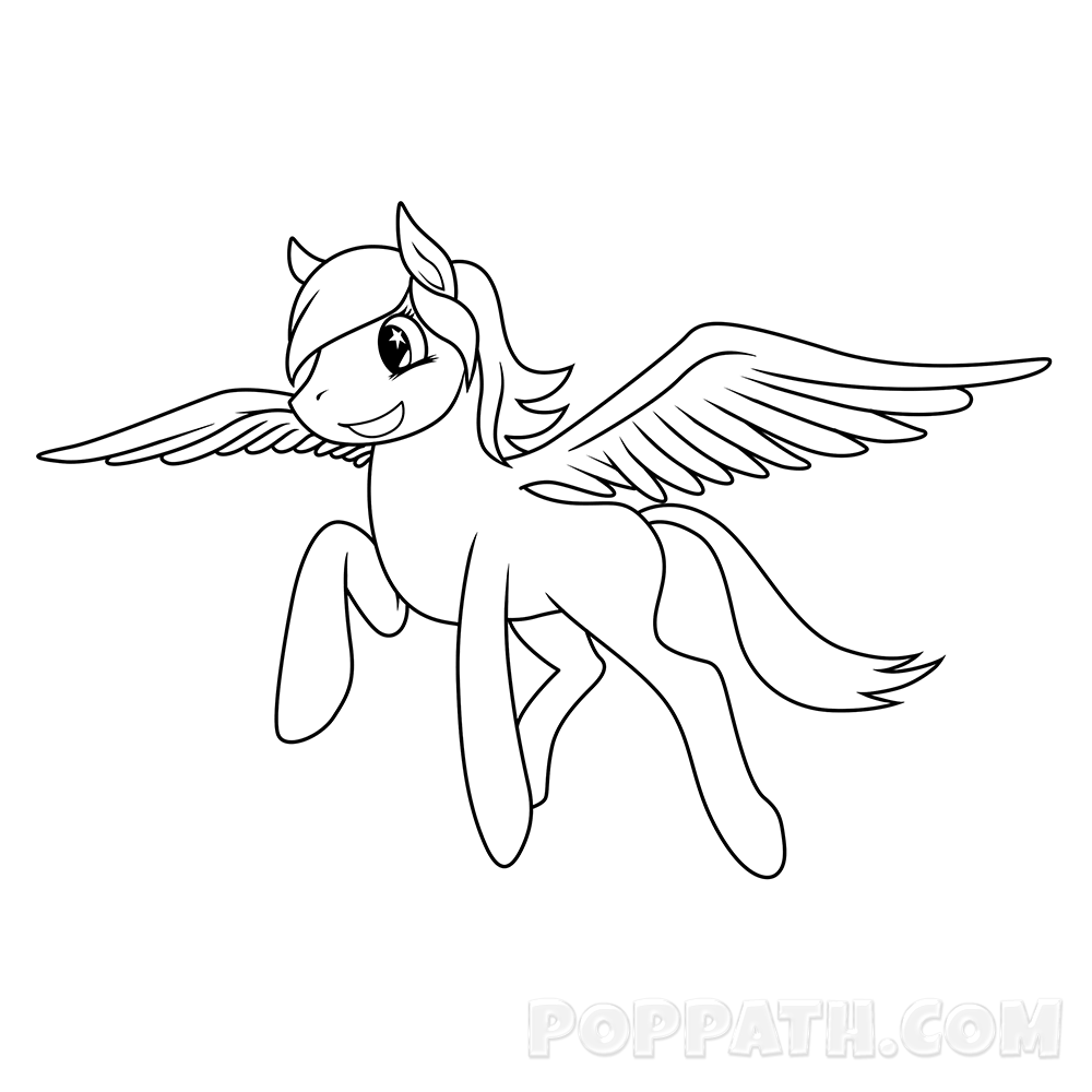 1000x1000 How To Draw A Flying Pony Pop Path