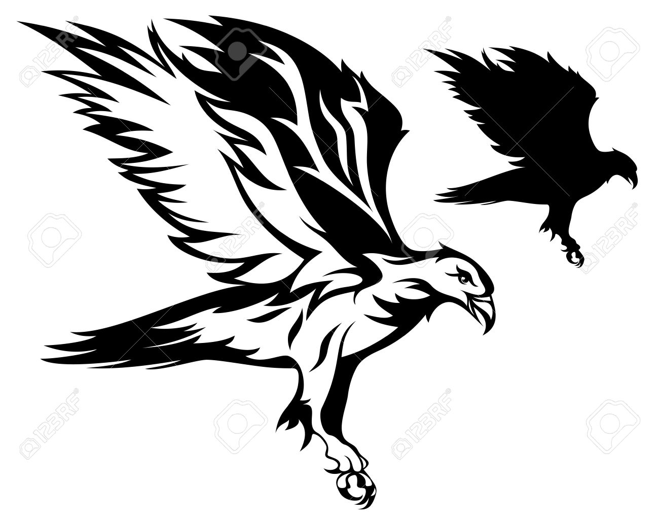 1300x1019 Flying Eagle Vector Illustration Royalty Free Cliparts, Vectors