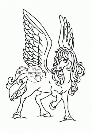 300x435 Flying Horse Coloring Pages