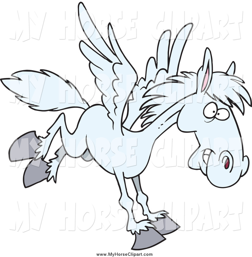 1024x1044 Clip Art Of A Pegasus Winged Horse Flying By Toonaday