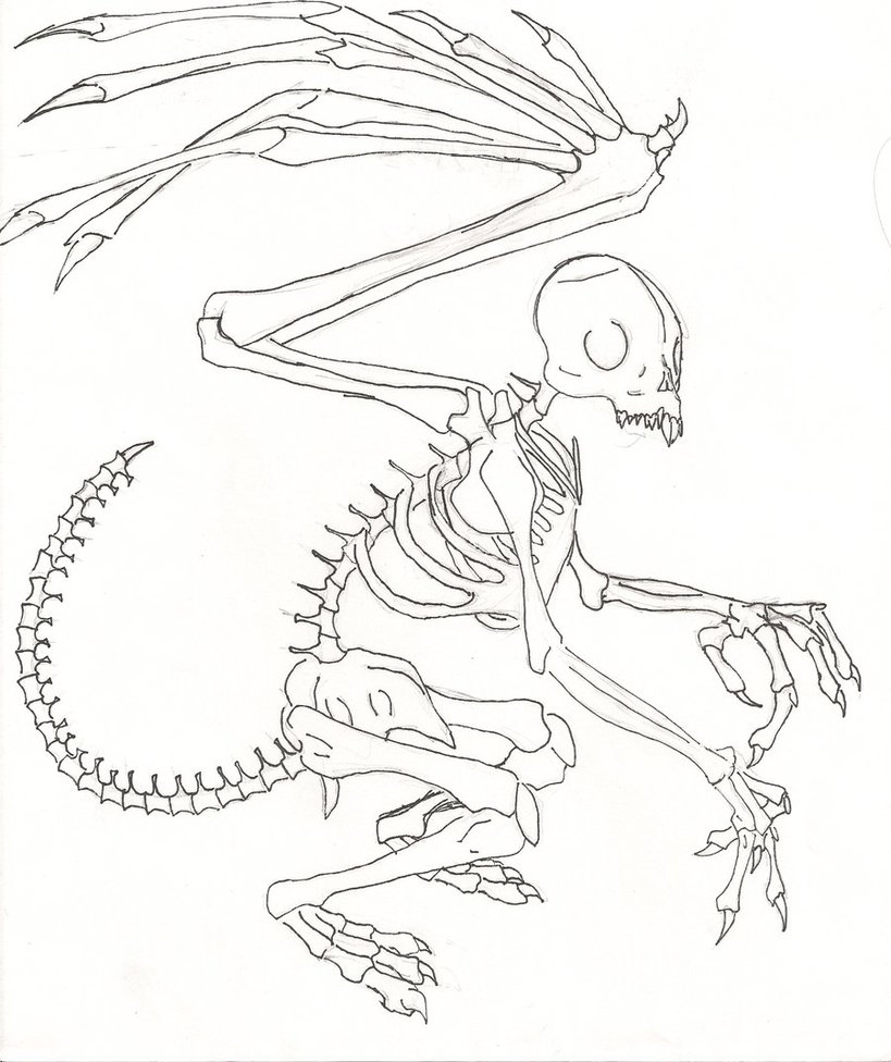 819x976 Skeleton Flying Monkey By Volturon