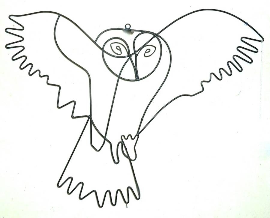 900x727 Flying Owl Wire Wall Art By London Garden Trading