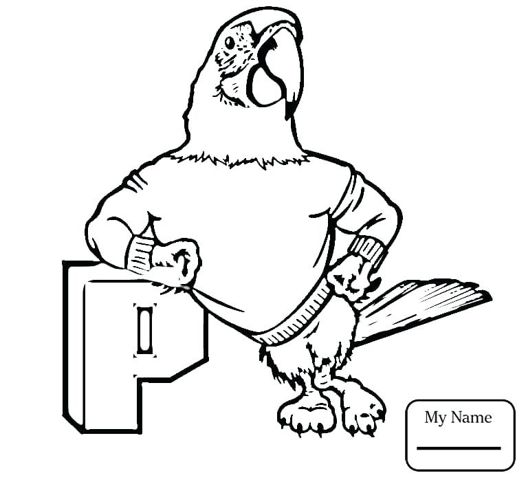 765x701 Stock Vector Parrot Coloring Page Scarlet Macaw Flying Murs