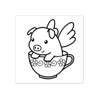 324x324 Pig Rubber Stamps