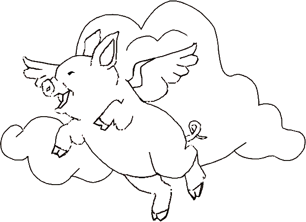 621x451 Flying Pig Coloring Pages Free Printable Sewing