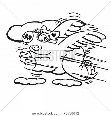 450x470 Flying Pig Images, Illustrations, Vectors