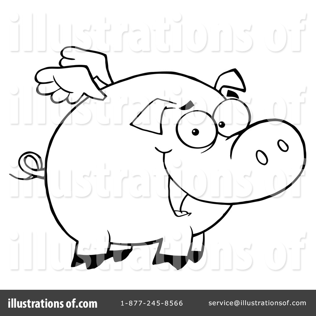 1024x1024 Flying Pig Clipart