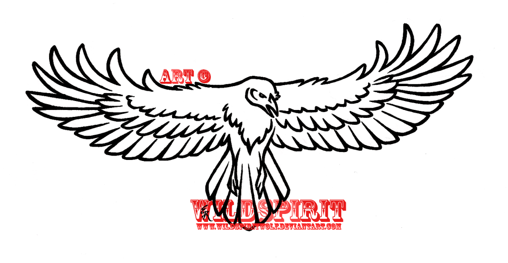 1024x531 Raven In Flight Tattoo By Wildspiritwolf