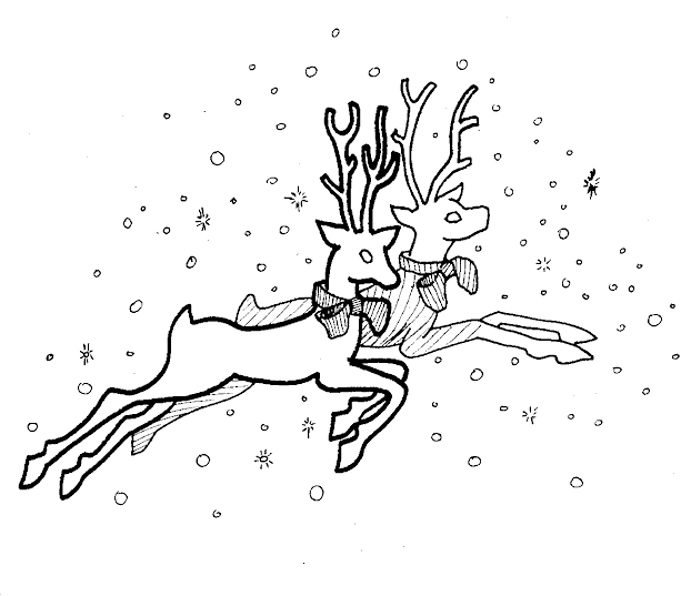613x537 Reindeer Coloring Pages