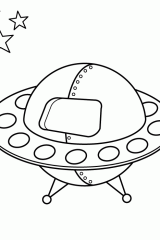 320x480 Flying Saucer Coloring Page