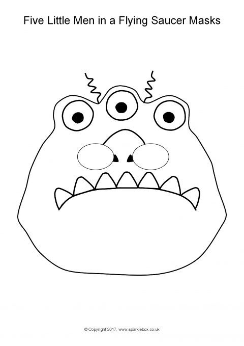 480x679 Five Little Men (In A Flying Saucer) Role Play Masks Black