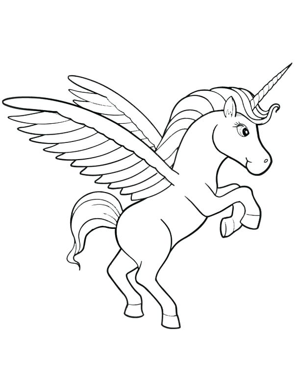 612x792 Flying Unicorn Coloring Pages