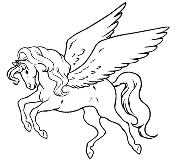 620x571 Unicorn Flying Coloring Page Kids Coloring Pages