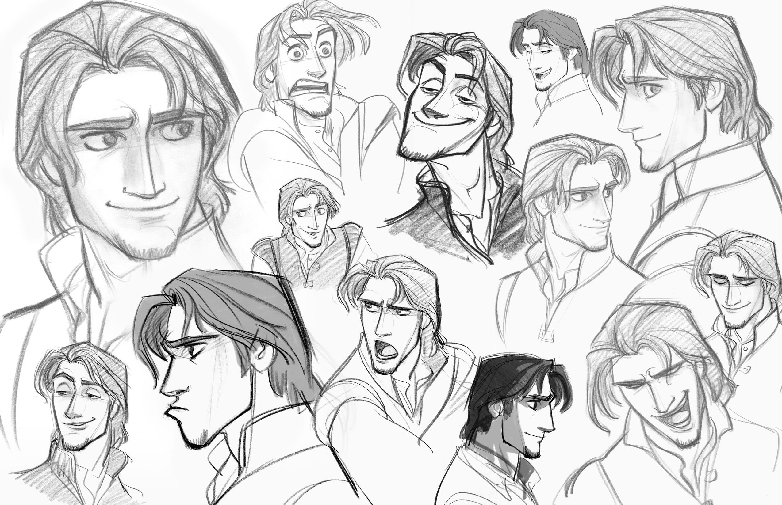 2550x1648 Glenn Keane's Flynn Rider Facial Expression. Animation Poses