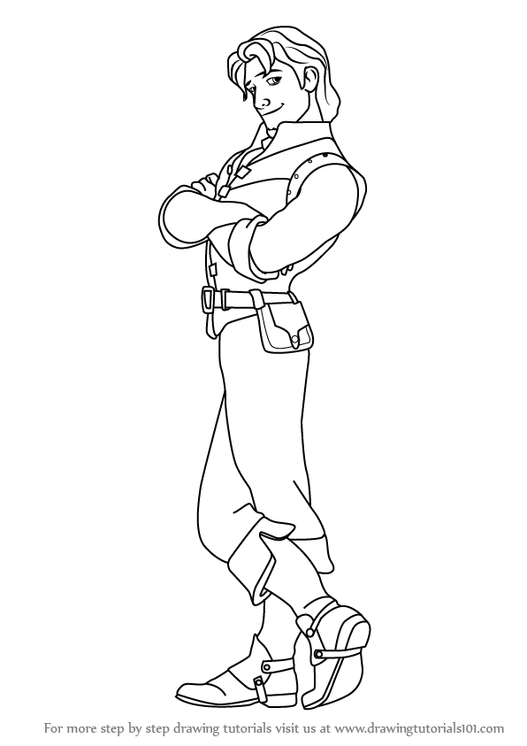 596x843 Learn How To Draw Flynn Rider From Tangled (Tangled) Step By Step