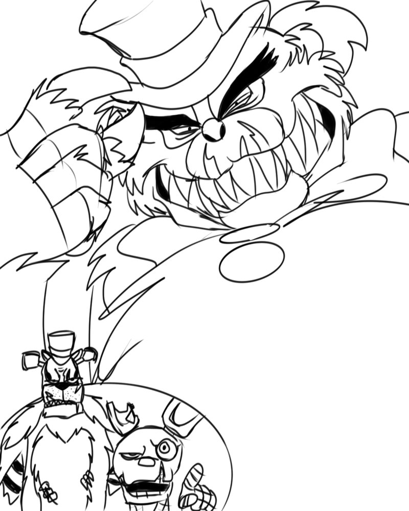 800x1000 Fnaf 4 Sketch By Shawnyboymaker