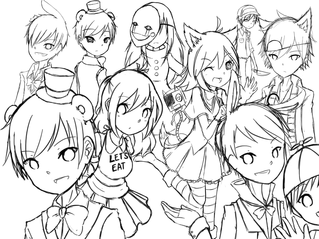 1024x768 Fnaf Sketch By Miya Tikachan1998