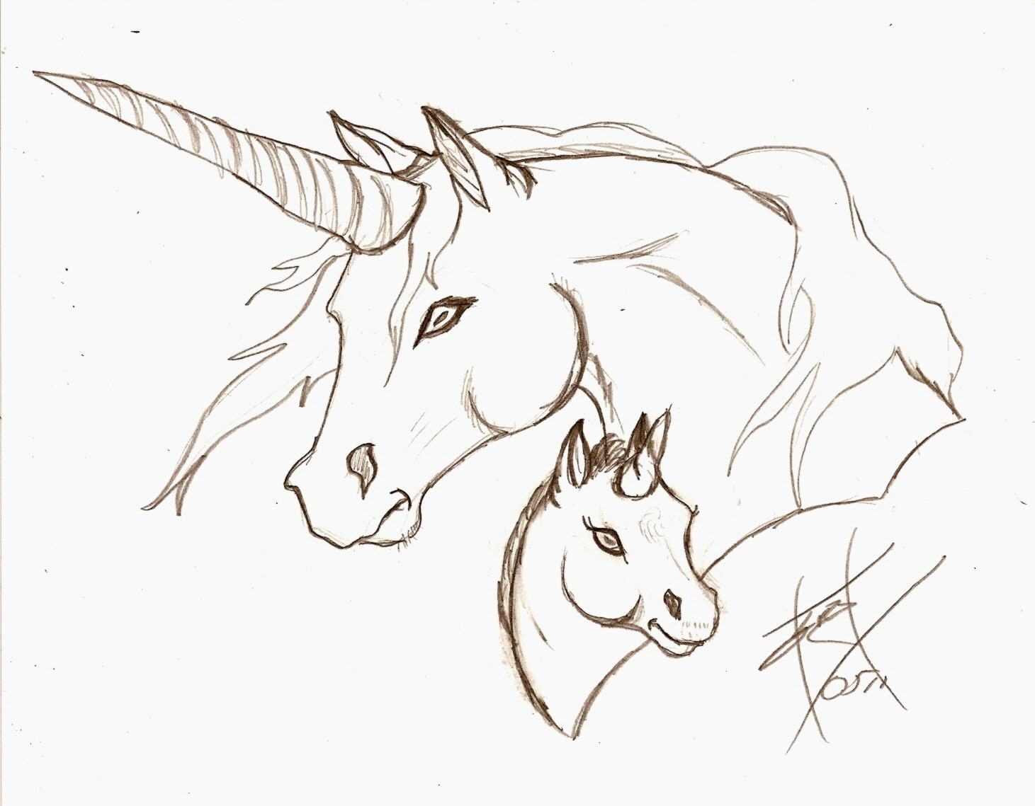 1461x1139 Unicorn Mare And Foal By Direwrath