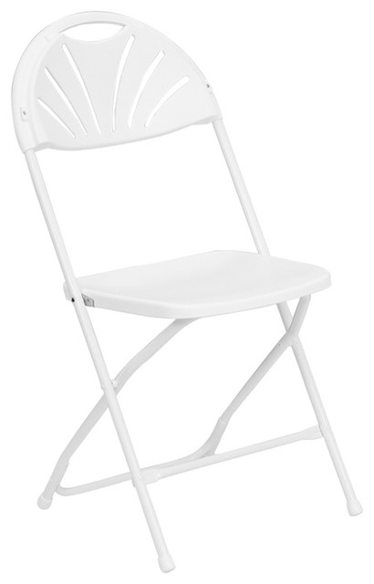 410x640 Hercules Series 800 Lb. Capacity White Fan Back Folding Chair