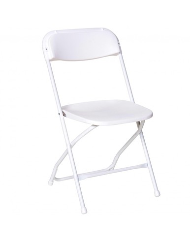 386x490 Rhino Series White Plastic Folding Chair