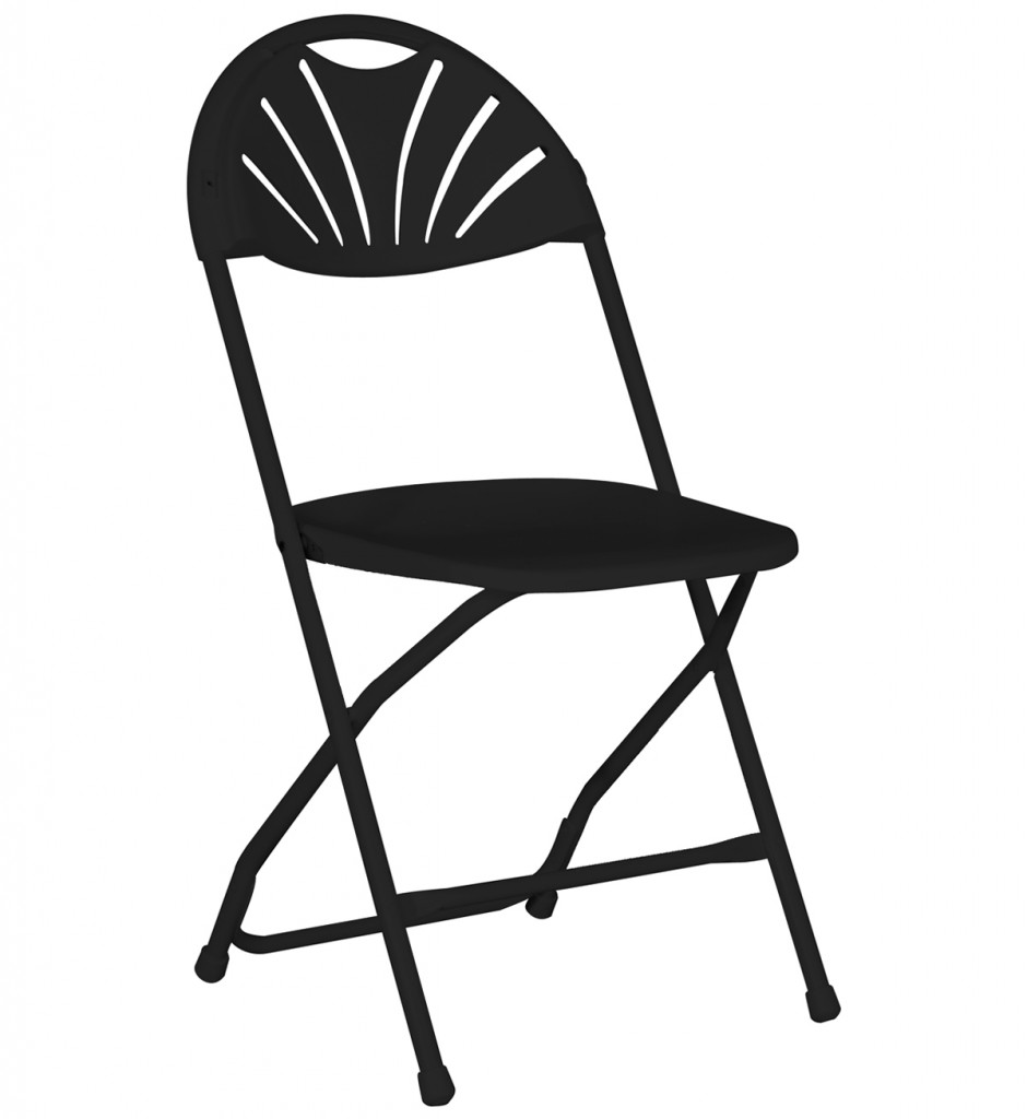 940x1024 Fanback Folding Chair Black