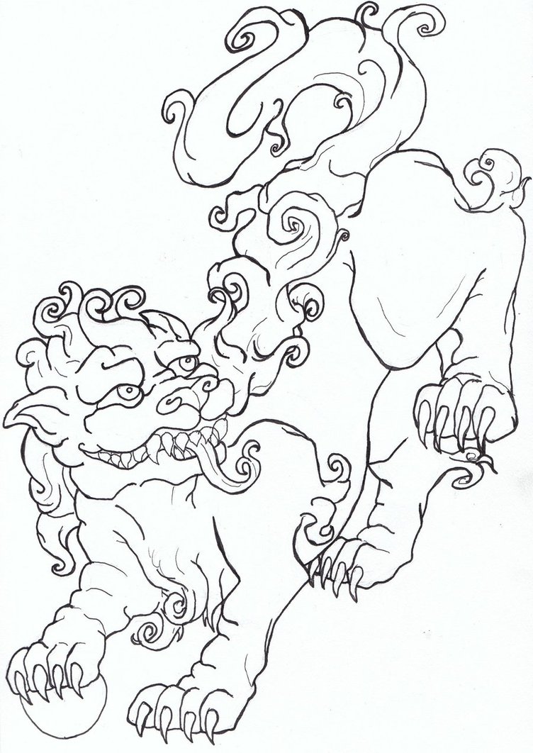 752x1062 Foo Dog Flash Art By Caylyngasm