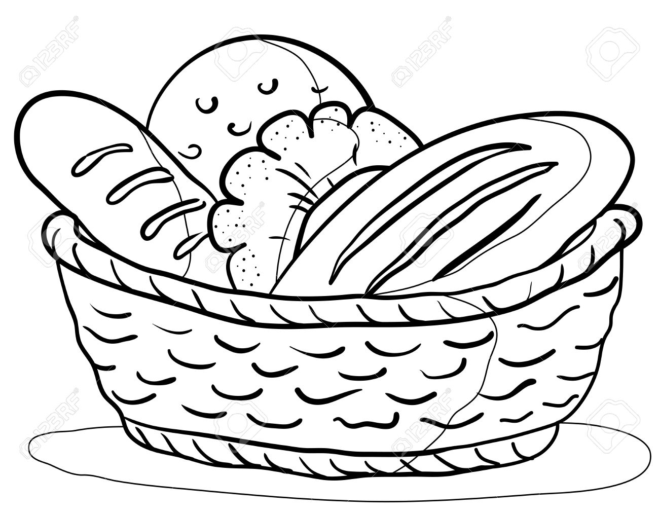 1300x1016 Food Tasty Fresh Bread, Loafs And Rolls In A Basket, Contour