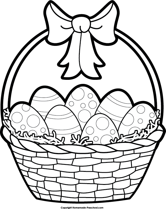 570x720 Easter Basket Clipart Black And White Happy Easter