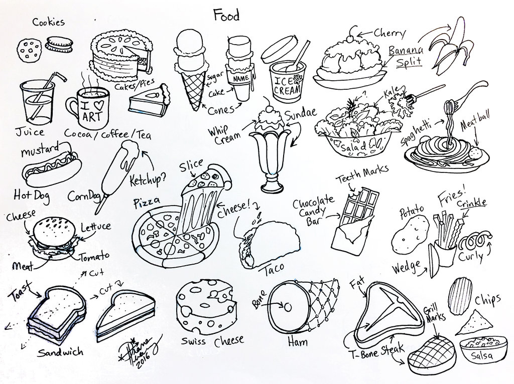1024x766 Draw Food By Diana Huang