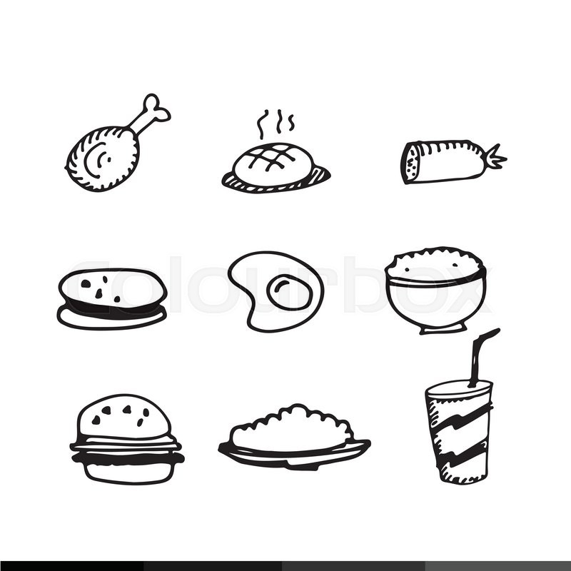 800x800 Food Draw Icon Illustration Design Stock Vector Colourbox