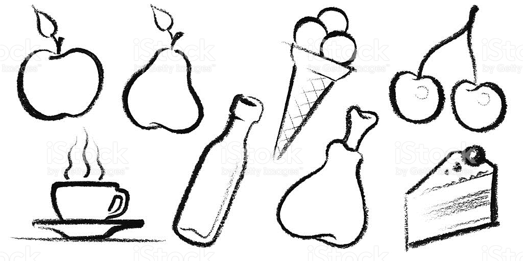 1024x512 Icon Set With Food Drawings Stock Vector Art 104652569 Istock