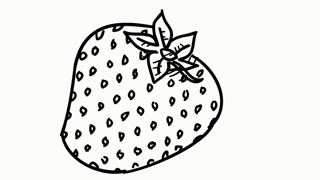 320x180 Strawberry Fruit Food Line Drawing Illustration Animation