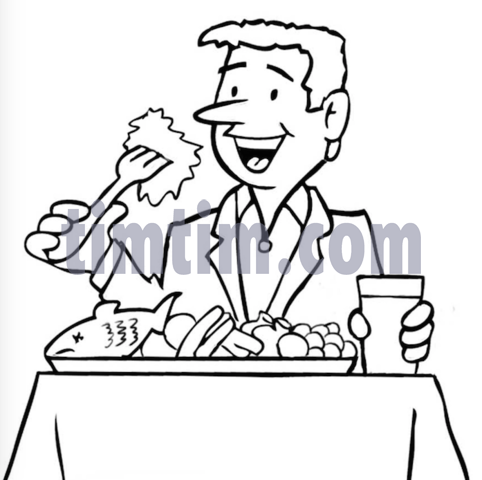 482x480 Free Drawing Of A Fish Dinner Bw From The Category Cooking Food