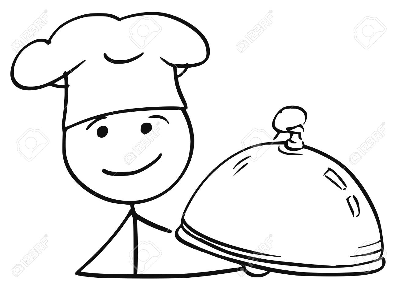 1300x994 Cartoon Vector Stick Man Stickman Drawing Of Male Cook Chef