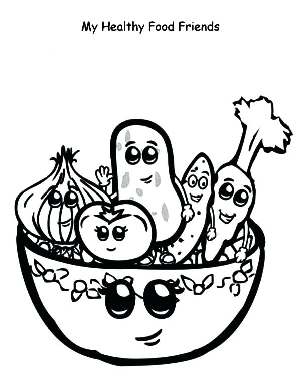 600x776 Healthy Food Coloring Pages Healthy Eating Healthy Food In Bowl