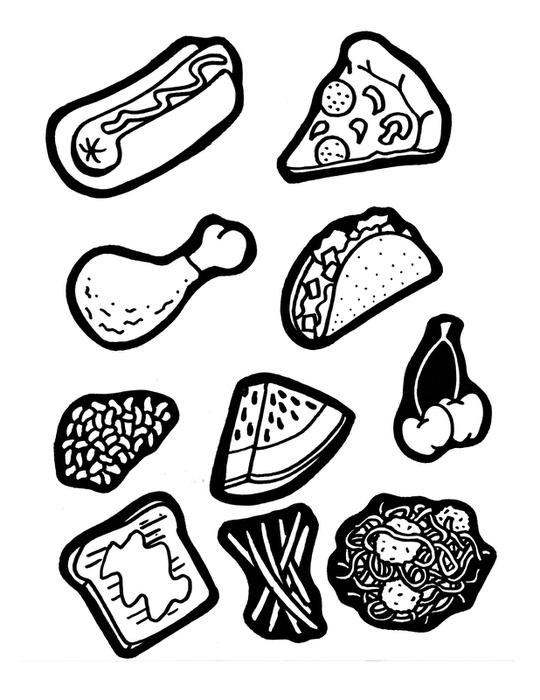 540x700 Paper Food Cutouts
