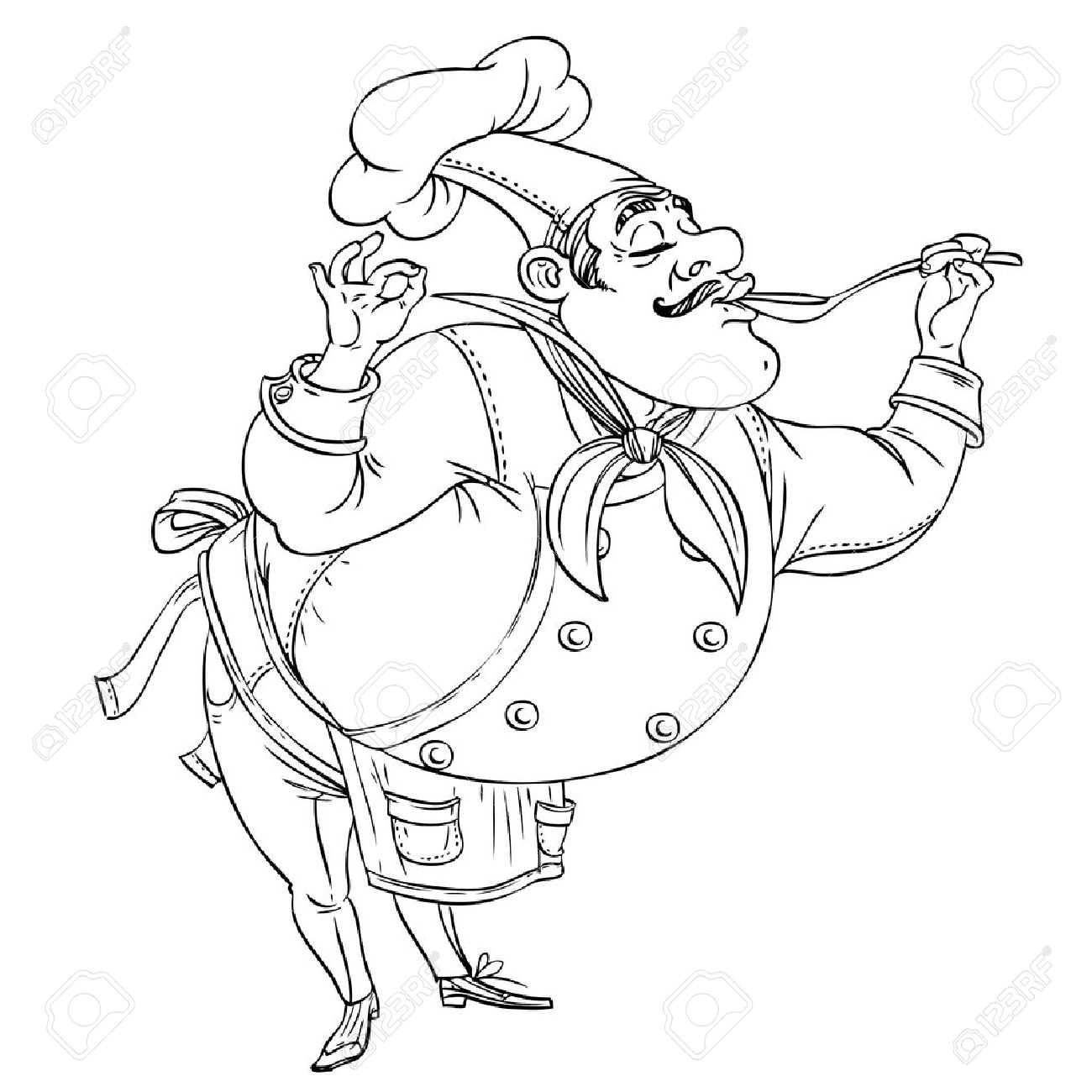 1300x1300 Thick Mustachioed Chef Is Trying New Foods From A Spoon Line