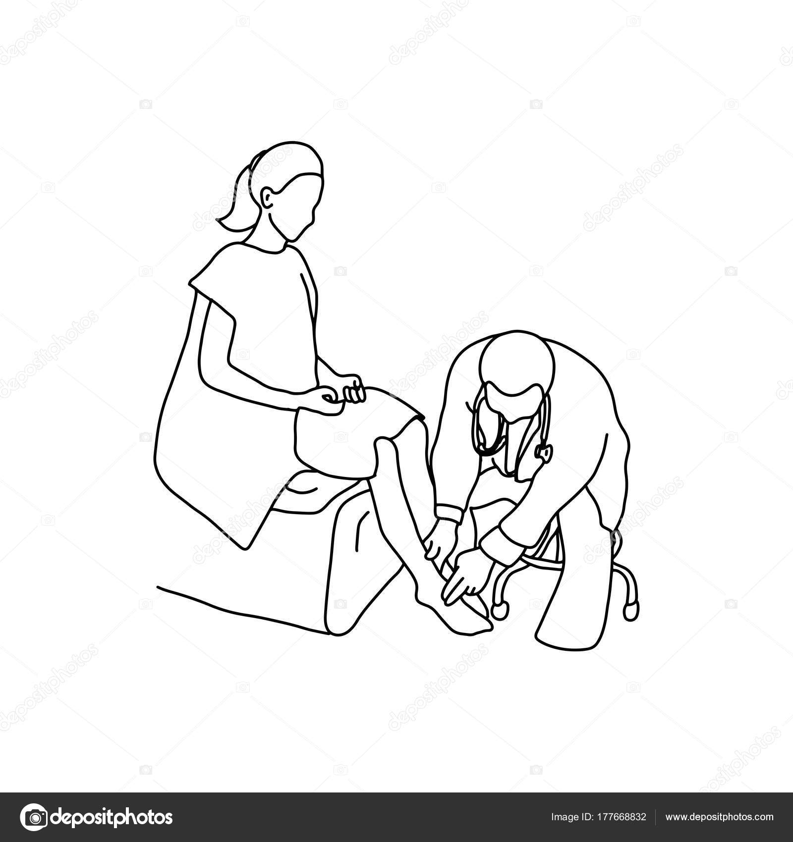 1600x1700 Doctor Examining Foot Muscle Of Female Patient With Hand Vector