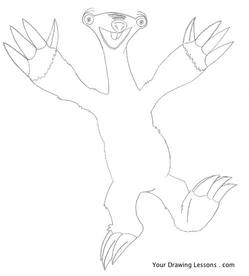 500x554 How To Draw Sid From Ice Age Your Drawing Lessons