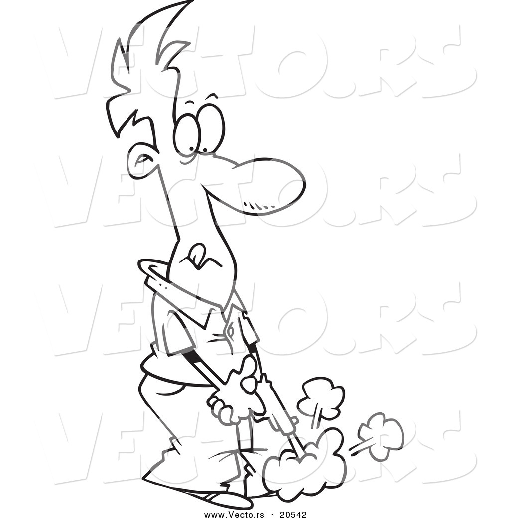 1024x1044 Vector Of A Cartoon Man Shooting His Own Foot