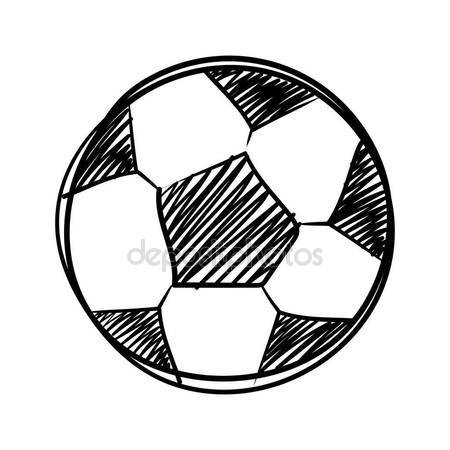 450x450 Ink Sketch Of A Soccer Ball With White Fill Stock Vector